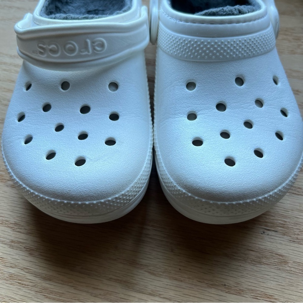 CROCS white insulated Faux Fur Lined Clog Unisex Shoes Slip On - Picture 4 of 7